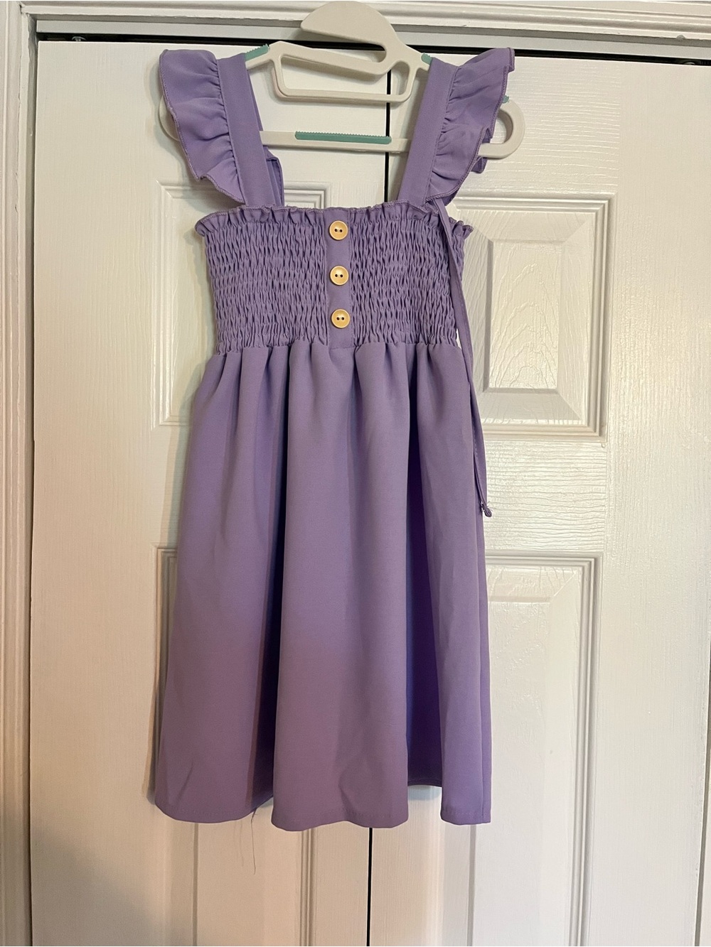 Girls Lavender Ruffle Strap Sundress